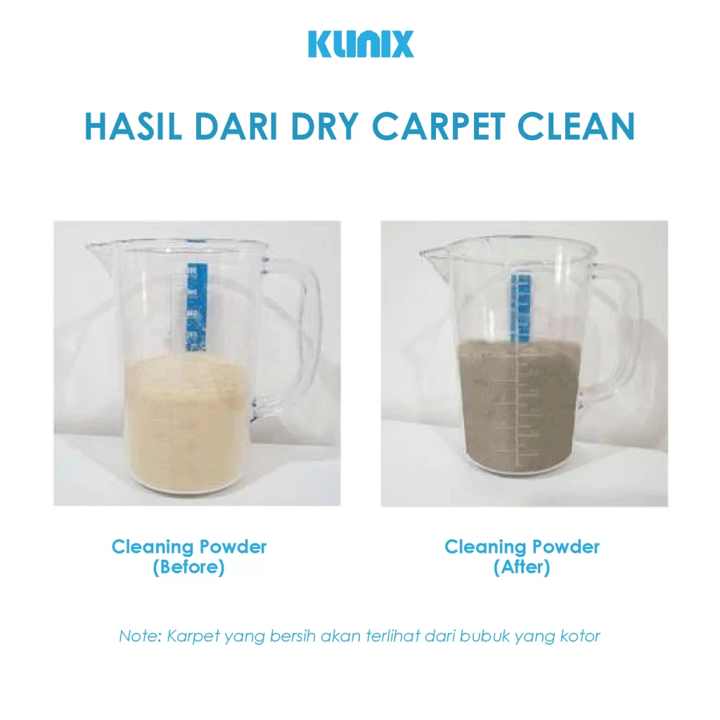 hasil dry clean carpet (bubuk pembersih)